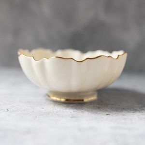 Lenox Symphony made in USA bon bon candy bowl fluted dish gold trim 6 inches